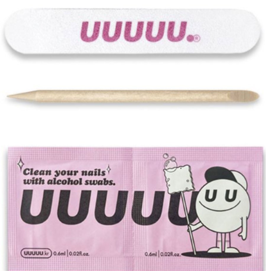 Nail file, wood stick, and prep pads component set